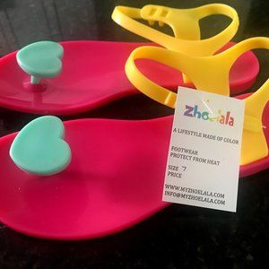 Zhoelala Sandals / Heart Sandals / Pink